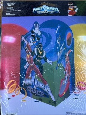 Vintage 1998 Power Rangers in Space Party Centerpiece Happy Birthday Party
